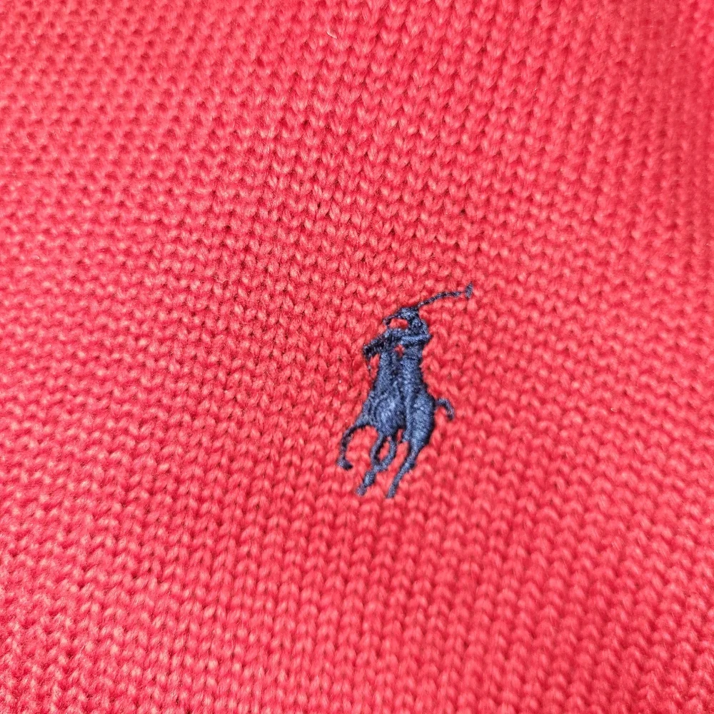 Polo Ralph Lauren Knit‎ Quarter Zip Men's Size XL 100% Cotton Red Pony Logo